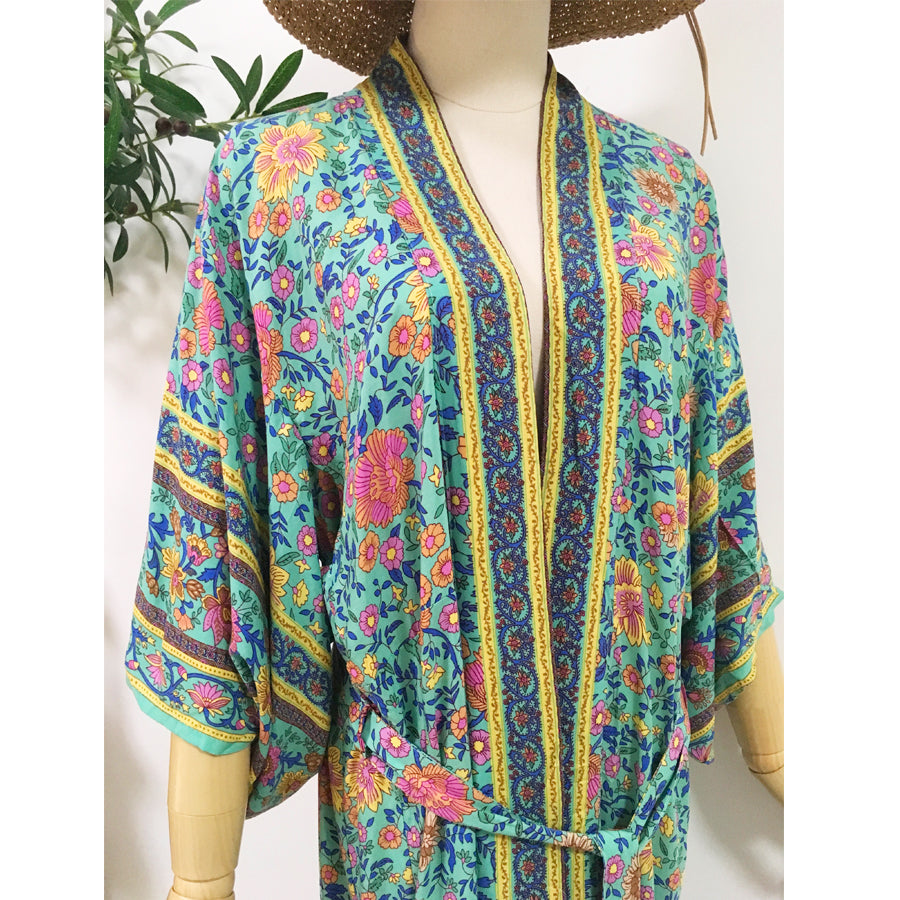 V-neck beach cover-up | Vacation beach robe | Kimono